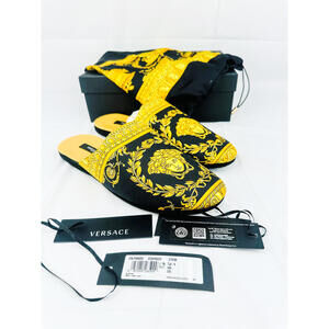 Versace Medusa Baroque Slippers Black/Gold EU 41 (US 8)